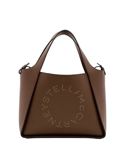 Stella Mccartney Embossed Grainy Mat Logo Crossbody Bag In Black