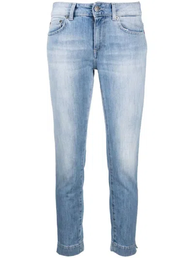 Dondup Cropped Slim-cut Jeans In Blue