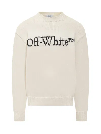 Off-white Logo Sweater In Cream