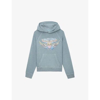 Zadig & Voltaire Zadig&voltaire Women's Glacier Georgy Graphic-print Relaxed-fit Cotton Hoody