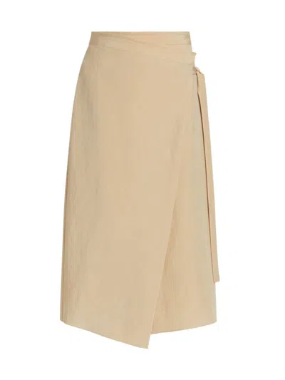 Vince Asymmetric Wrap Skirt In Sliff Side