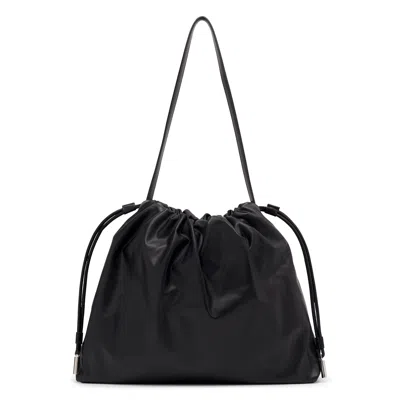The Row Angy Leather Crossbody Bag In Schwarz