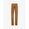 7 For All Mankind Mens Brown Slimmy Tapered-leg Mid-rise Stretch-denim Jeans