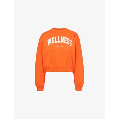 Sporty And Rich Wellness Relaxed-fit Cotton-jersey Sweatshirt In Red Clay