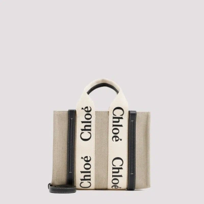 Chloé Small Woody Tote Bag Unica In Beige