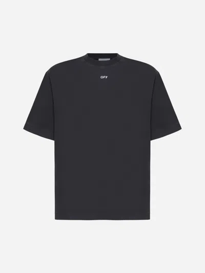 Off-white Cotton T-shirt In Black,grey