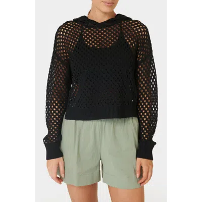 Sweaty Betty Beachside Crochet Cover-up Hoodie In Black