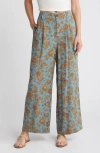 Treasure & Bond Pleated Wide Leg Pants In Blue- Olive Boutique Floral