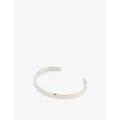 886 The Royal Mint Mens Silver Engraved Open-band Sterling-silver Cuff