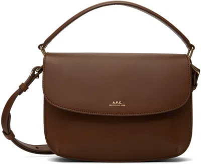 Apc A.p.c. Sarah Logo Detailed Mini Shoulder Bag In Brown
