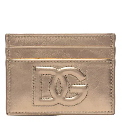 Dolce & Gabbana Dg Logo Card Holder In Gold