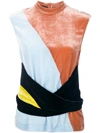 CEDRIC CHARLIER colour block velvet top,A0218895812128566