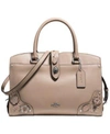 COACH COACH Mercer Satchel 30 In Glovetanned Leather With Painted Tea Rose And Tooling