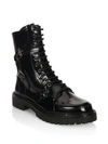 MOSCHINO Lace-Up Leather Boots