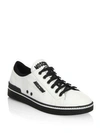 MOSCHINO Contrast Leather Low-Top Sneakers