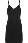 Commando Two-faced Tech Control Full Slip Dress In Black In Black