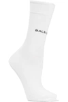 BALENCIAGA INTARSIA COTTON-BLEND SOCKS