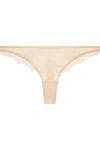 STELLA MCCARTNEY SMOOTH & LACE STRETCH-JERSEY AND LACE THONG