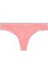 CALVIN KLEIN UNDERWEAR NAKED TOUCH TULLE-TRIMMED STRETCH-SATIN THONG
