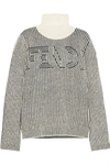 FENDI STRIPED KNITTED TURTLENECK jumper