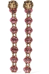 GUCCI GOLD-TONE CRYSTAL CLIP EARRINGS