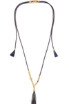 CHLOÉ TASSELED GOLD-TONE CORD NECKLACE