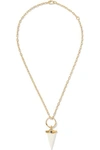 GUCCI 18-KARAT GOLD, BONE AND RESIN NECKLACE