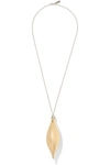 BALENCIAGA DECEMBER SILVER AND GOLD-TONE NECKLACE