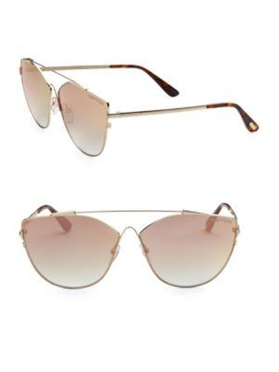 Tom Ford Jacquelyn 64mm Cat Eye Sunglasses - Gold/ Light Brown Mirror In Nocolor