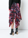 SACAI SACAI HANDKERCHIEF DRAPED TARTAN SKIRT - RED,170346412344889