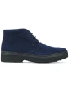 Tod's Lace-up Suede Ankle Boots In Blue