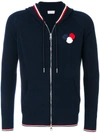 MONCLER striped trim knitted hoodie,94103009815712365858