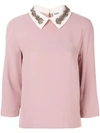 ESSENTIEL ANTWERP Olma embellished collar blouse,OLMA12365812