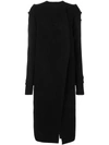 RICK OWENS CUT OUT JERSEY COAT,RO17F7962EO12367097