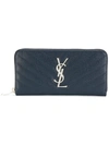 Saint Laurent Monogram Zip Around Wallet