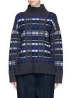 3.1 Phillip Lim Tie Side Split Check Plaid Rib Knit Sweater