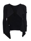 HELMUT LANG TECHNICAL TIE BACK TOP,H06HW701 001 BLACK