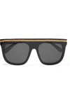 STELLA MCCARTNEY CHAIN-TRIMMED D-FRAME ACETATE SUNGLASSES