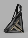 SIMONE RAINER SIMONE RAINER BLACK TRIANGLE BAG WITH METAL DETAILS