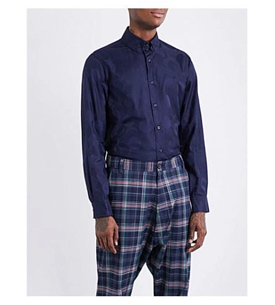 Vivienne Westwood Classic-fit Cotton Shirt In Navy