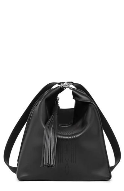 Allsaints Cooper Leather Backpack In Black/silver