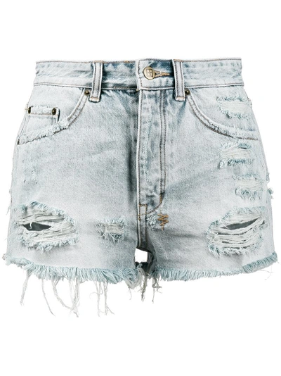 Ksubi Tongue N Cheek High Rise Denim Shorts In Blue