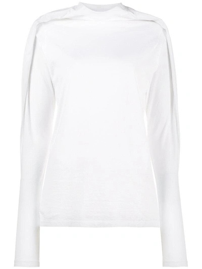 Y/project Asymmetrical Logo Cotton Jersey T-shirt In White