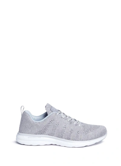 Apl Athletic Propulsion Labs Techloom Pro Cashmere编织功能运动鞋 In White Heather Grey