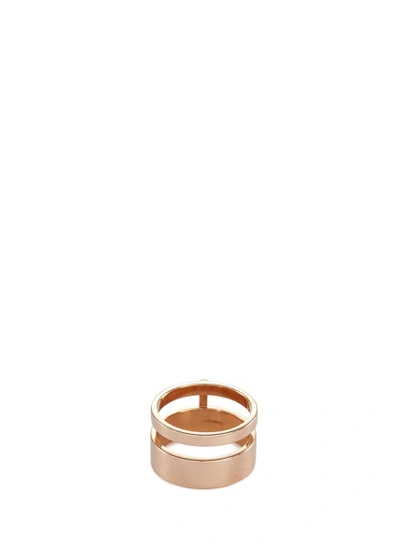 Repossi 'berbère Module' 18k Rose Gold Two Row Ring In White/gold