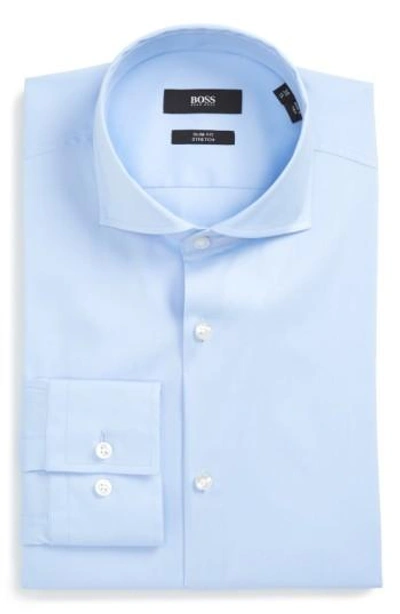 Hugo Boss 'jason' Slim Fit Solid Stretch Dress Shirt In Lt Blue