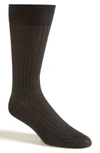 Pantherella Mid-calf Stretch-lisle Dress Socks In Asphalt