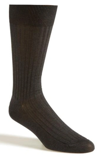 Pantherella Mid-calf Stretch-lisle Dress Socks In Asphalt