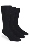 Calvin Klein 3-pack Wide Rib Dress Socks In Navy