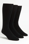 Calvin Klein 3-pack Wide Rib Dress Socks In Black